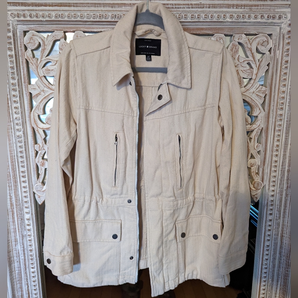 Lucky brand cream jacket size small jacket coat